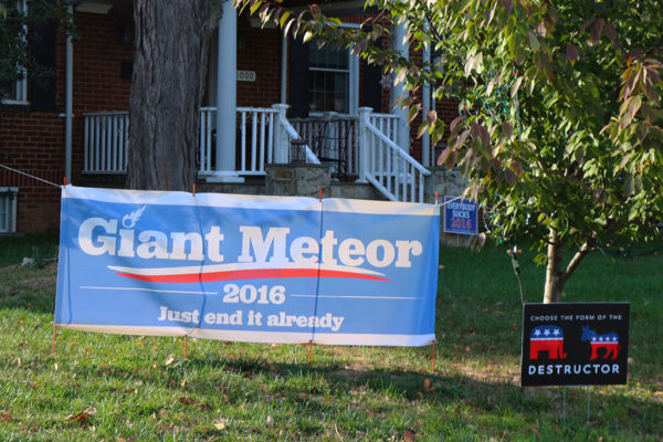 Giant Meteor campaign sign