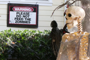 Halloween decorations on Ivy St. in Ashton Heights