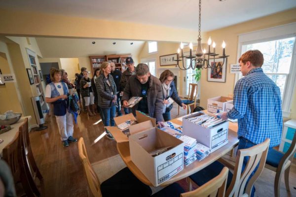 Residents preparing to canvass for Hillary Clinton (Flickr pool photo by Wolfkann)