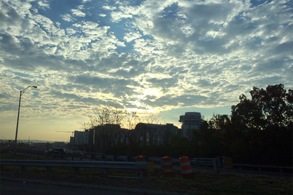 Morning clouds over Pentagon City (photo courtesy Valerie)