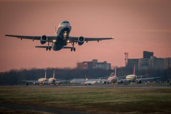 Morning departure from Reagan National Airport DCA (Flickr pool photo by Wolfkann)