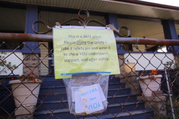 "Safe space" sign on house in Penrose