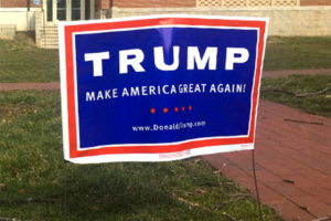 Donald Trump for president sign