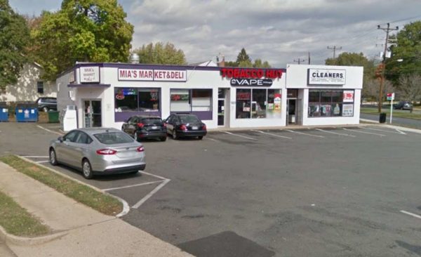 Shops on the 1600 block of S. Glebe Road (photo via Google Maps)