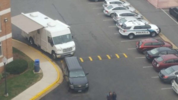 Law enforcement command center outside Dominion Towers on 3/7/17 (courtesy photo)