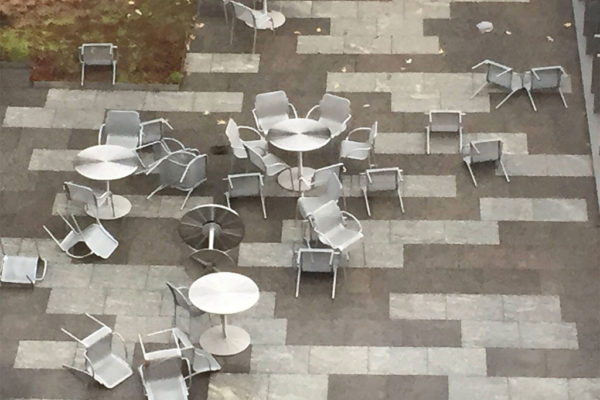 Patio furniture carnage after a windstorm (Flickr pool photo by Lisa Novak)