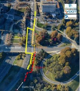 Custis Trail detours through Rosslyn (Courtesy Arlington County)