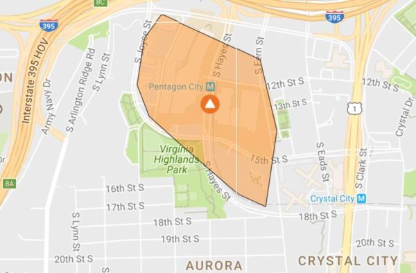 Pentagon City power outage 3/14/17