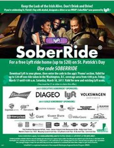 SoberRide announced a partnership with ride-hailing app Lyft last week (courtesy Washington Regional Alcohol Program)