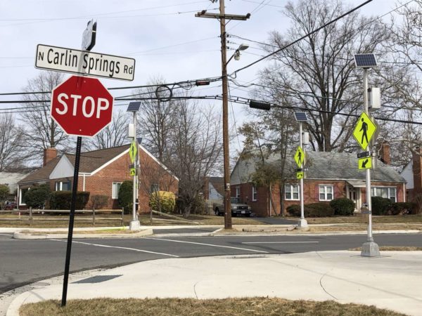 Intersection of N. Carlin Springs Road and N. Edison Street (Photo via Walk Arlington)