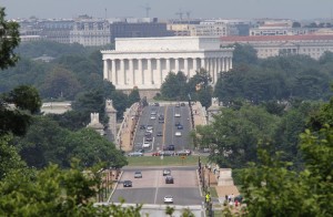 View of Memorial Bridge from the Kennedy gravesite