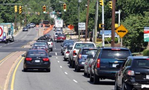 Lane closures and traffic approaching the Glebe Road/Rt. 50 bridge