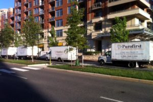 Crews on the scene of a possible sewage spill at the Potomac Yard Harris Teeter (photo courtesy Douglas Wendt)