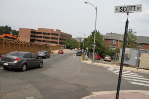 A rough stretch of Clarendon Blvd near N. Scott Street