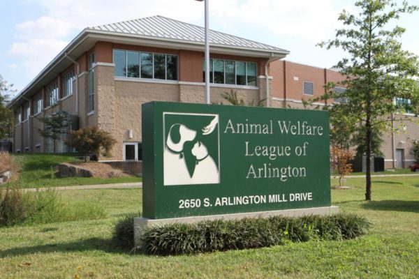 Animal Welfare League of Arlington sign near Shirlington