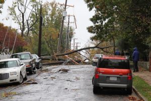 File photo of a tree down over 6th Street S. near the intersection with S. Buchanan Street