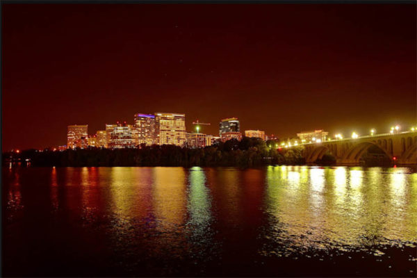 Arlington, Virginia and Key Bridge across Potomac River from Georgetown (photo by Wolfkann)