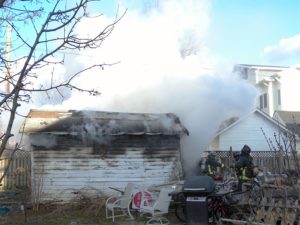 Garage burns in Lyon Park (photo courtesy Peter Roof)