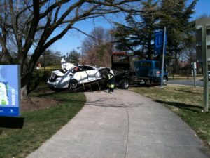 Aftermath of fatal car accident near the Key Bridge (photo courtesy Rob Laybourn)