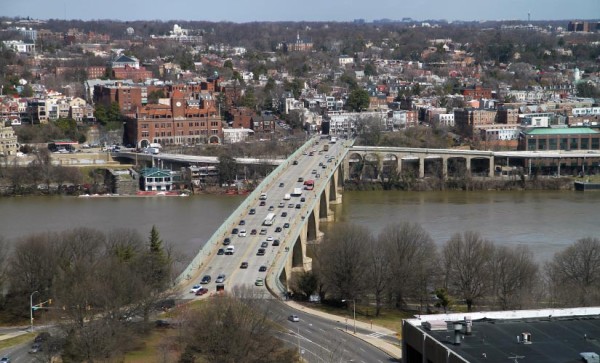 View across the Key Bridge into D.C.