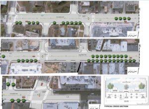 Sketch of one section of the planned Columbia Pike Multimodal Improvements project