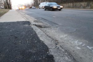 Poor road conditions on Columbia Pike