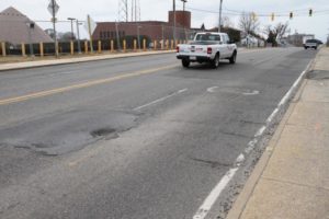 Poor road conditions on Columbia Pike