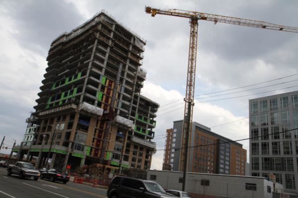 Construction of a building on Wilson Blvd in Ballston