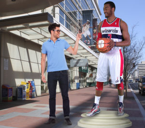 Rendering of John Wall "virtual statue" (courtesy Ballston BID)