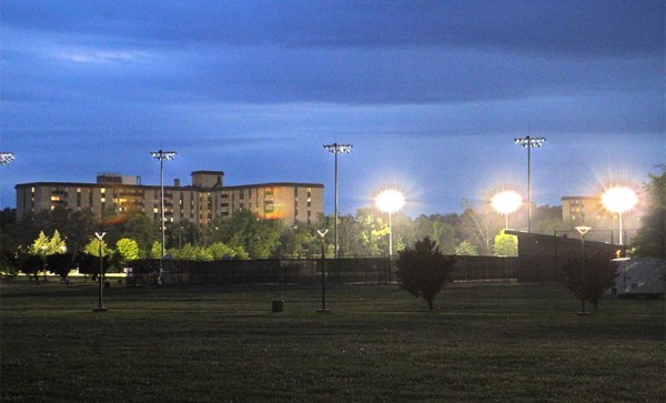 Dusk at Kenmore Middle School