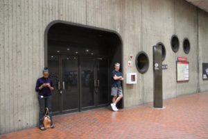 Entrance to an abandoned pedestrian tunnel at the Pentagon City Metro statoin