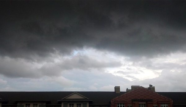 Dark clouds and blue sky over Pentagon City