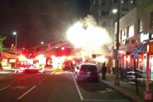 Fire at USA Print & Copy store in Courthouse (photo courtesy @ClarendonScene)