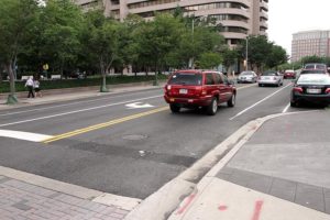 New two-way section of Crystal Drive at 23rd Street