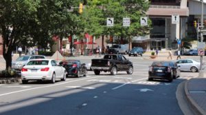 New traffic pattern on Wilson Blvd in Rosslyn