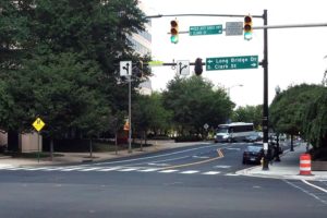 Signs at the intersection of 12th Street, Crystal Drive and Long Bridge Drive