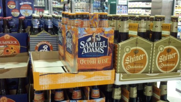 Oktoberfest beers on the shelves of the Harris Teeter store in Pentagon City as of 8/1/13