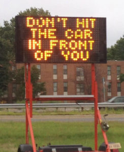 Electronic sign at Washington Blvd and Route 50 (photo courtesy @CruiseInDeCarr)